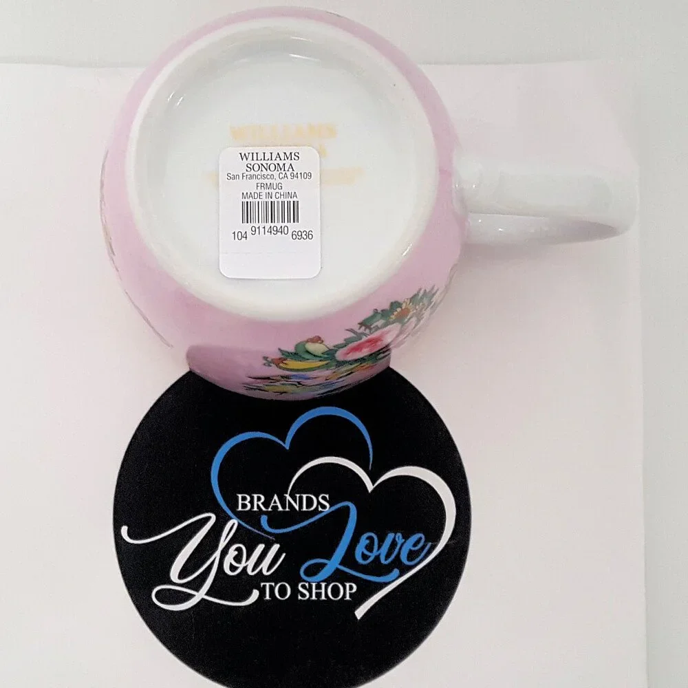 NEW Williams Sonoma Famille Rose Mug 16.9 OZ Porcelain Easter Spring